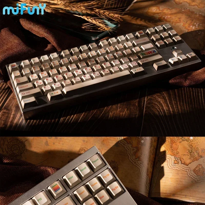 Imagem -05 - Mifuny-retro-ii Keycaps Personalizados Keycaps Originais Nostálgico Pbt Seco Subbed Gmk Cherry Key Cap para Teclado Mecânico Raiz Japonesa