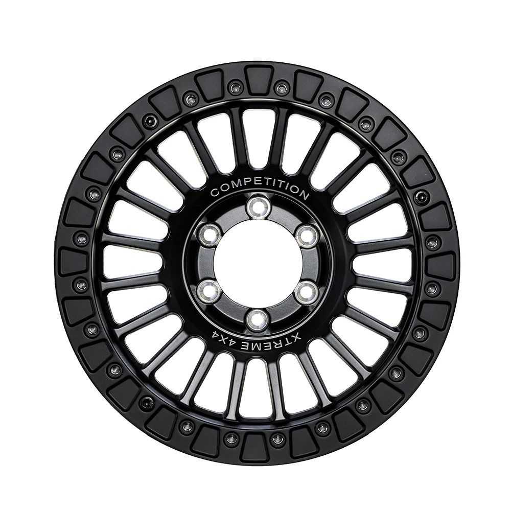 KBKB Custom Black Forged Aluminum Alloy Wheels Multi-Spoke Beadlock Offroad Rims For 4X4 SUV Pickup Truck Retrofit Upgrade
