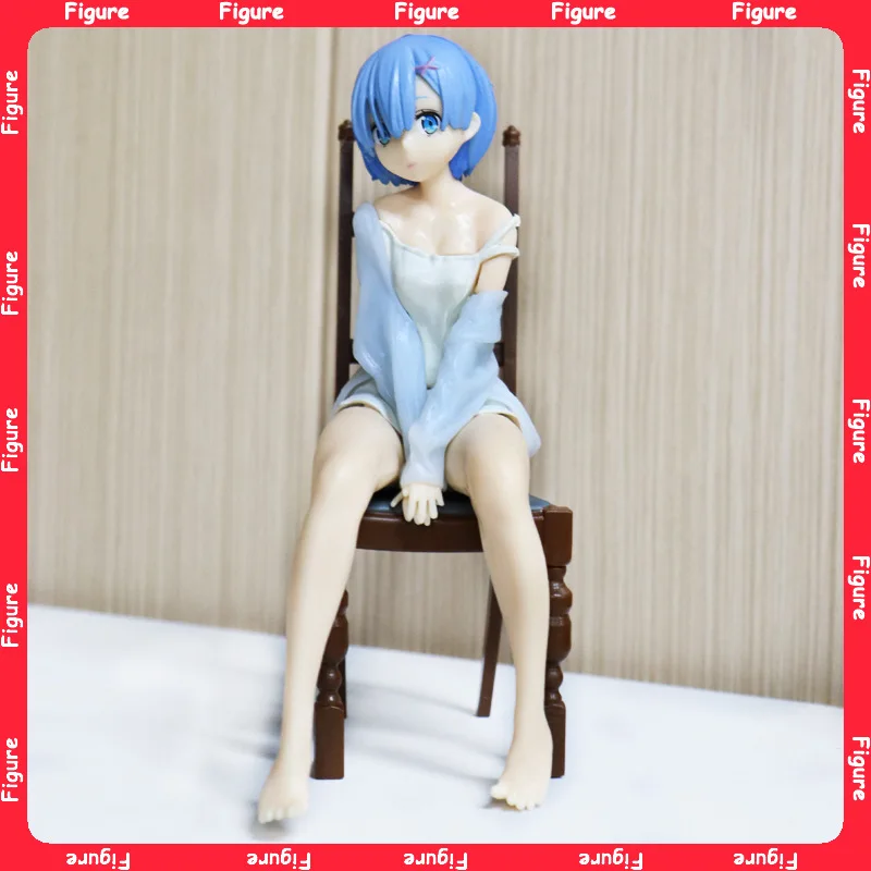 

Anime Figure Re:Zero kara Hajimeru Isekai Seikatsu Rem Ram Pajamas Sitting Chair Cute PVC Model Doll Toys Ornaments