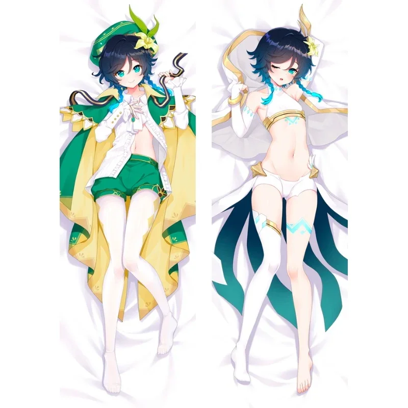 Anime Game Genshin Impact Barbatos Character Dakimakura Anime Body pillowcase Hugging Long Girl Pillow cover Sexy Pillowcase
