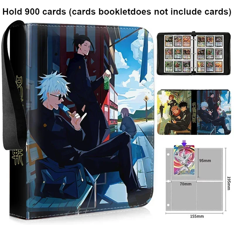 400/900 PCS Jujutsu Kaisen Satoru Gojo Anime Sammlung Karte Album Buch Ordner Phantom Parade Zipper Karte Binder Halter Spielzeug geschenk