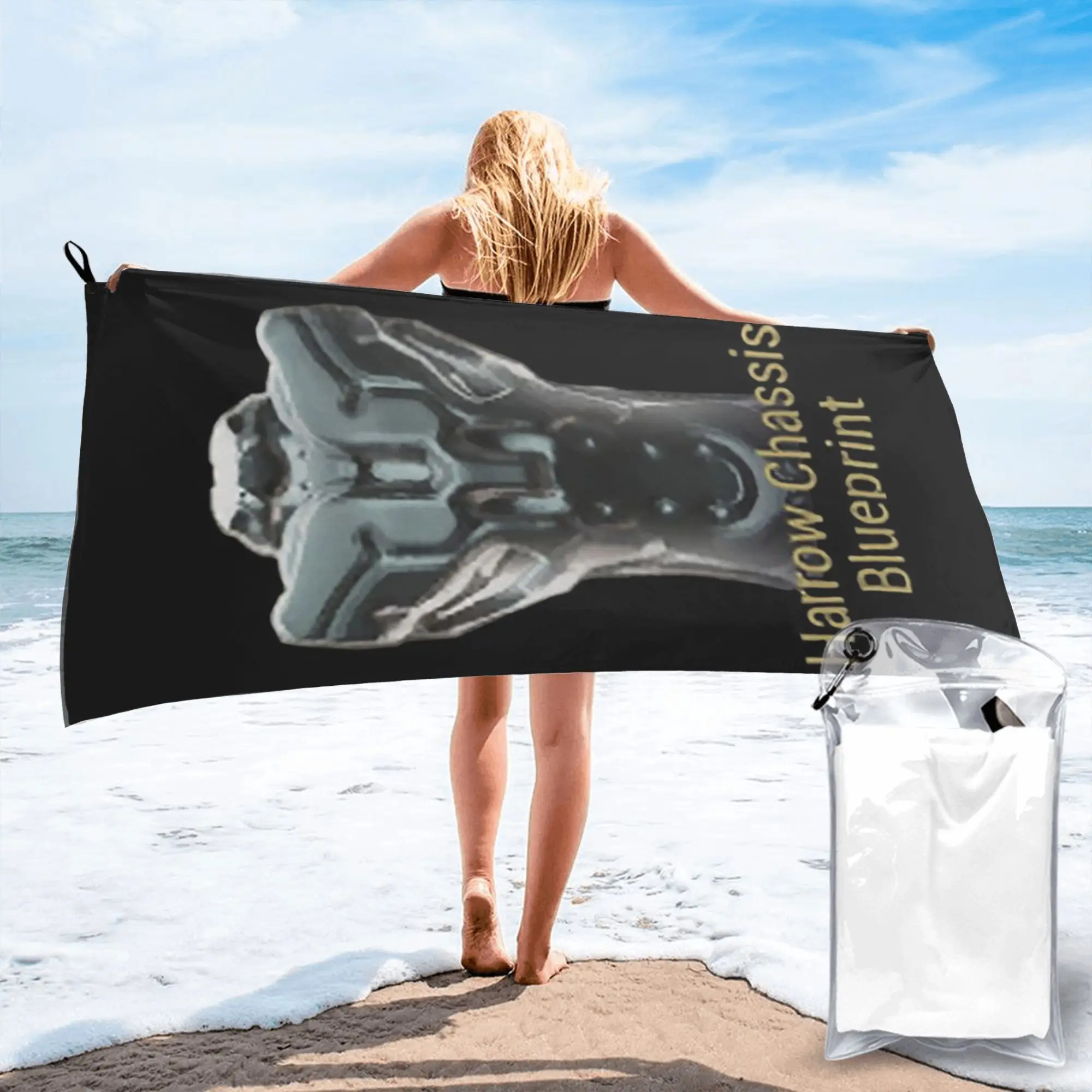 

Harrow Chassis Blueprint Warframe Tennoc Beach Towel Soft Microfiber Quick Dry Absorbent Quick Towels For Bath