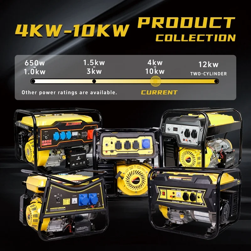 9000LY 8KW Copper Winding Wheeled Three-phase Electric Start Generator Compatible with Welding Machines