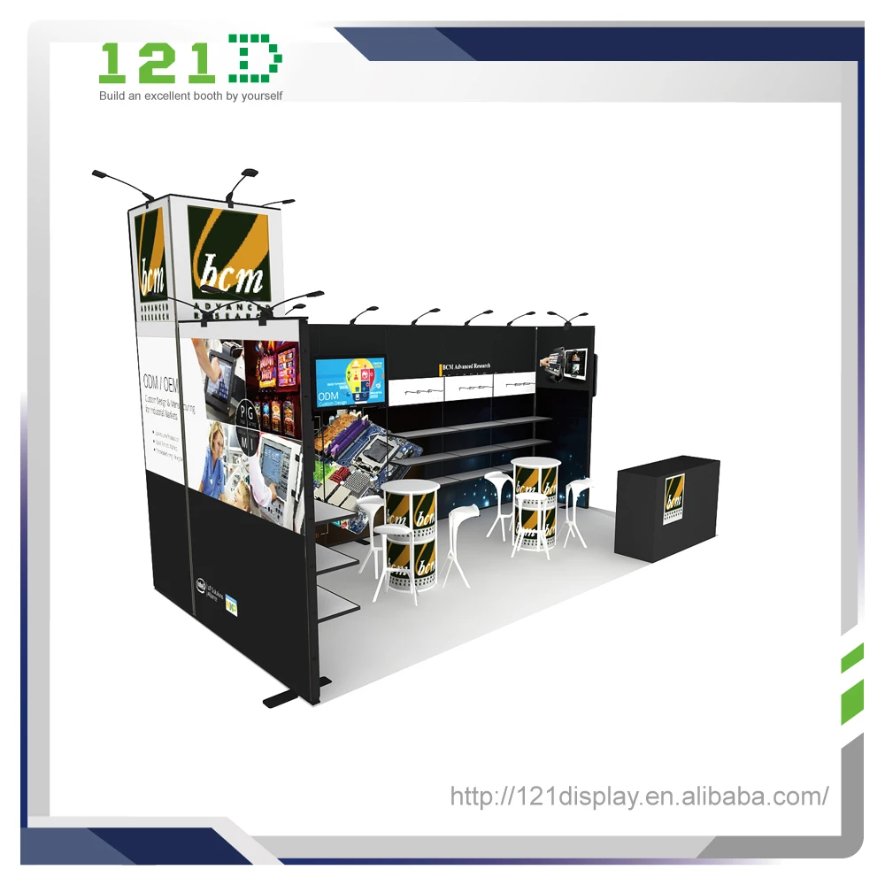 Présentoir modulaire de cabine d'exposition commerciale en aluminium de cabine d'émission commerciale 10x20