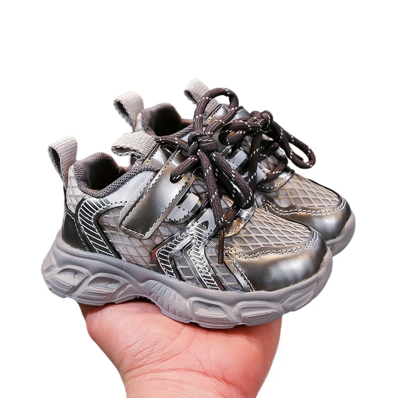 Child Sports Shoh 2026 Spring Autumn New Korean Version Child Mesh Breathable Soft Shoe Casual Girl Slip Travel Walking Shoes