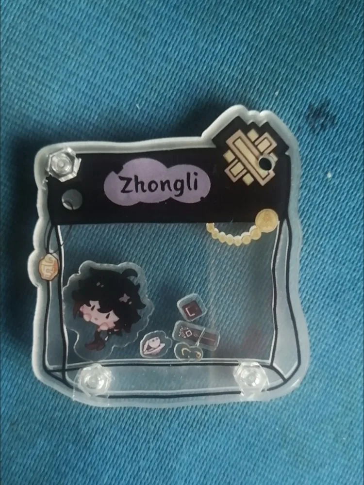 Creative Genshin Impact Acrylic Sheet Bag Shape Photo Frame Shake Toys Character-exclusive Element Patch Handmade DIY Keychain