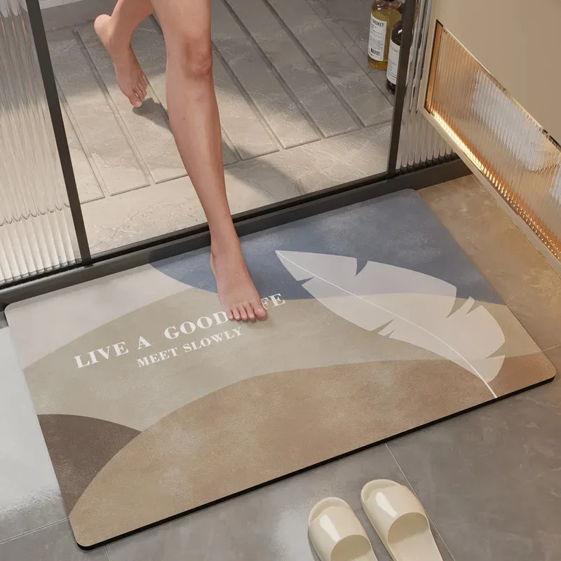 

LHP66Toilet absorbent floor mat, diatom mud cushion, bathroom door non-slip entry door, household toilet light luxury custom2Om*