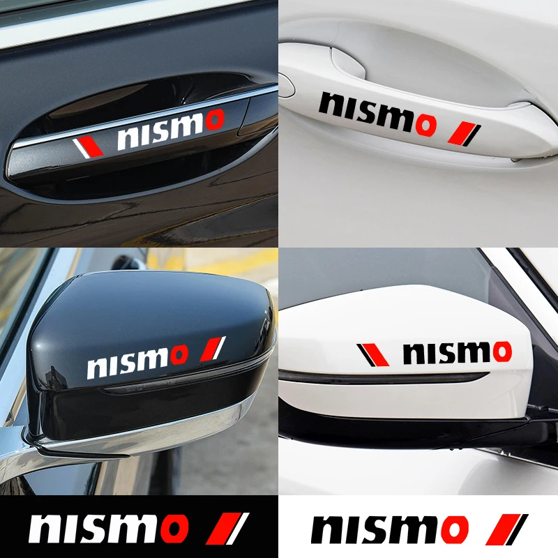 4Pcs PVC Car Door Handle Stickers Body Waterproof Sticker For Nissan Nismo Dacia Tesla Cadillac Land Rover Toyota Hyundai BMW