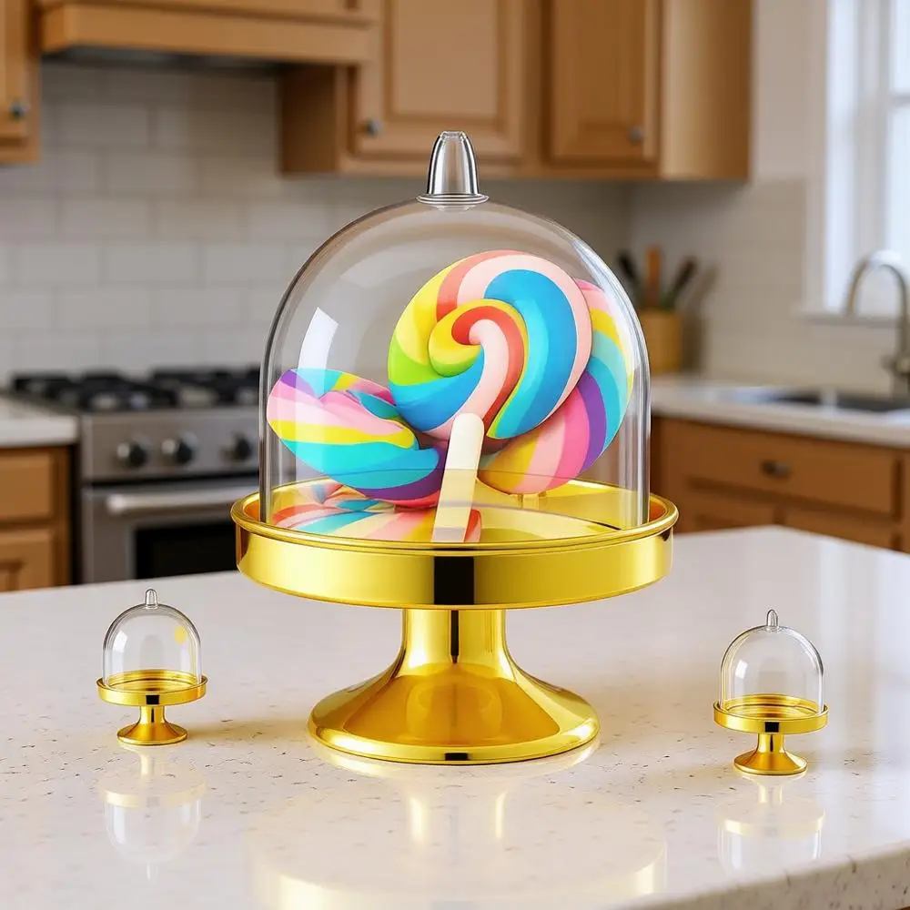 

Набор из 60 золотых мини-подставок для тортов с купольными крышками для демонстрации десертов и особых мероприятий