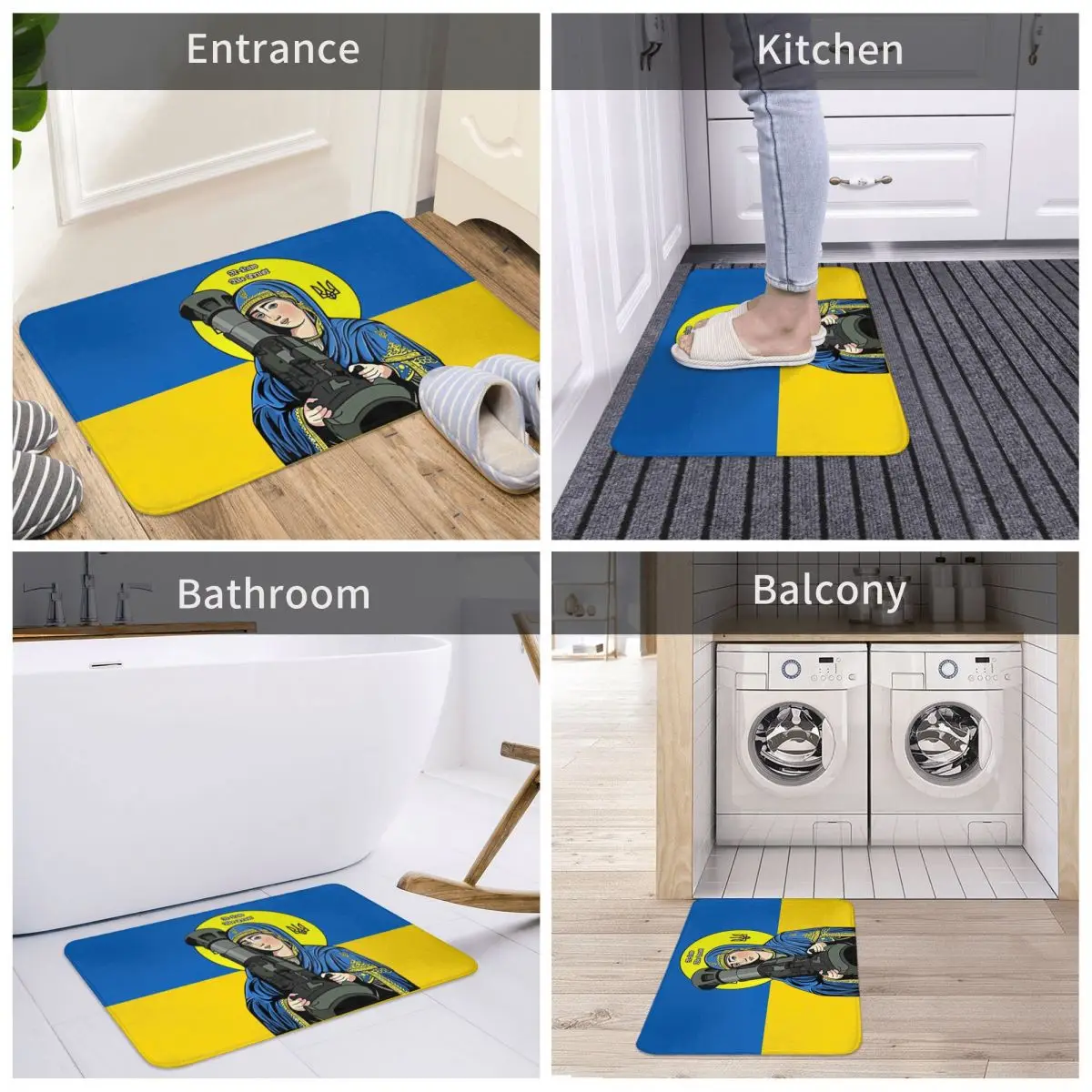 Kitchen Non-Slip Carpet Saint Javelin NLAW Protector Of Ukraine Bedroom Mat Welcome Doormat Home Decor Rug