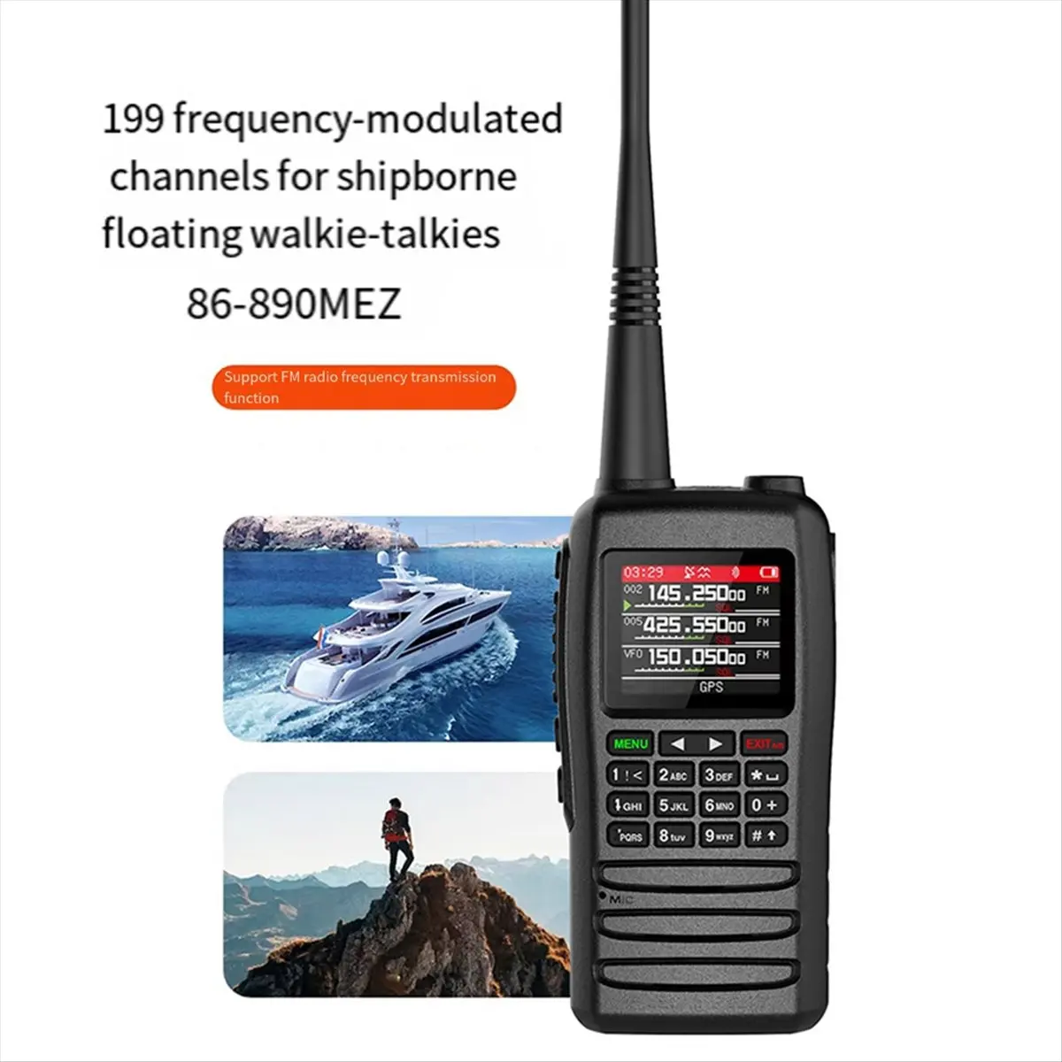 【~ New N07R】IC-1600E Walkie Talkie Phone Wireless Programming Air Band Long Range Ham FM Radio IP68 86-890MHZ 50KM Green