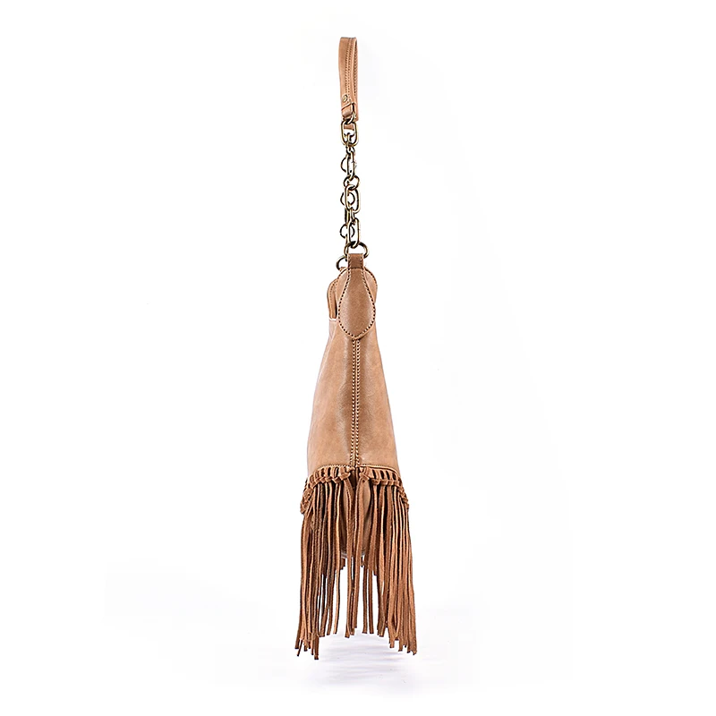 Original Vintage Frosted Suede Fringe Riveted Shoulder Bag Europe And The United States Fashion Simple All-matching Women\'s Bag