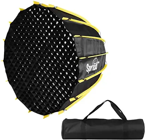 

Falcon Eyes SPB90 35inch/90cm Reflector Lighting Softbox Bowens Mount Quick Set-up with Diffuser Cloth Honeycomb Grid Carry Bag