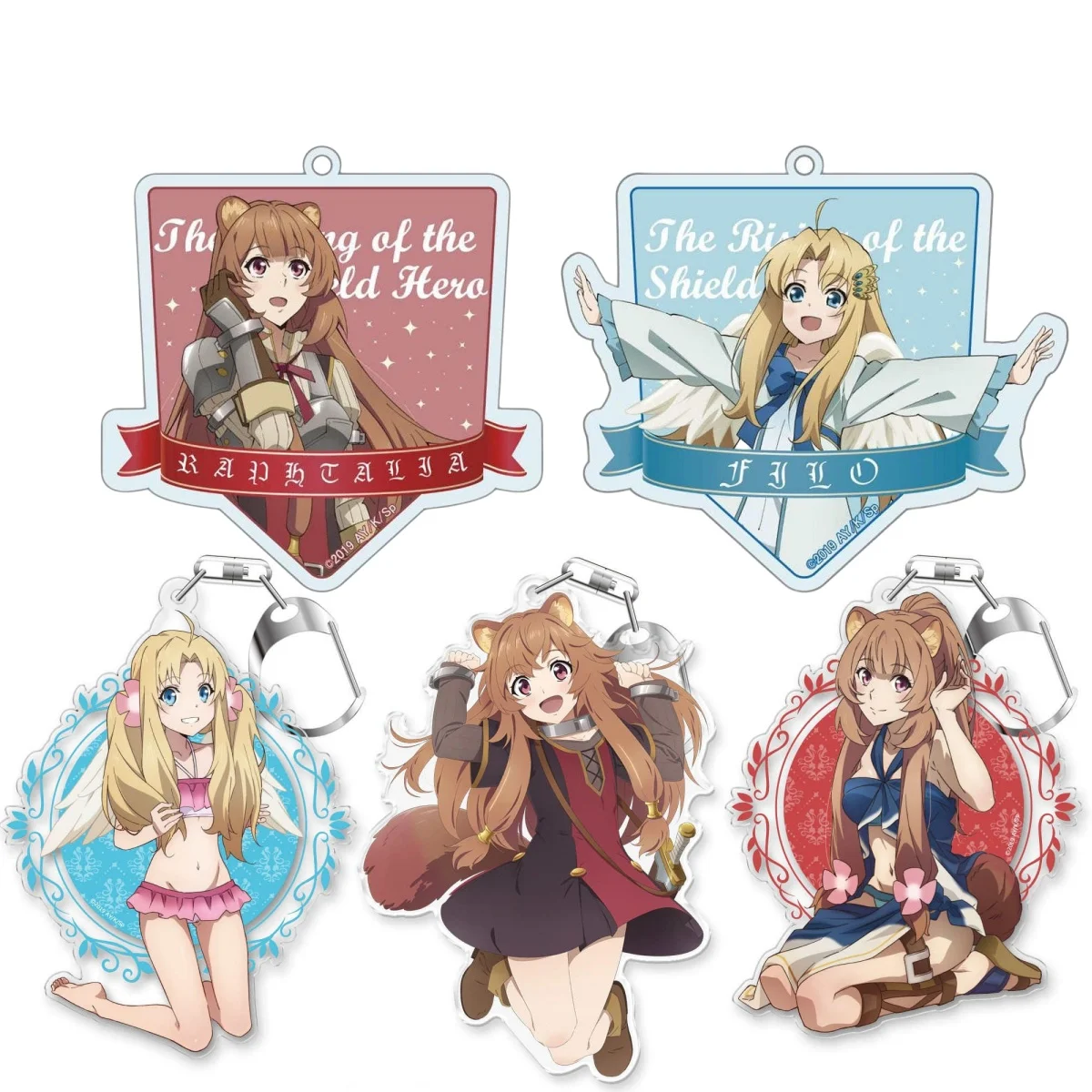 Loen Anime Peripheral Store Shield or Hero Raphtalia Filo Acrylic HD Figure keychain Pendant KeyRing Decor Charm Gifts About 6cm