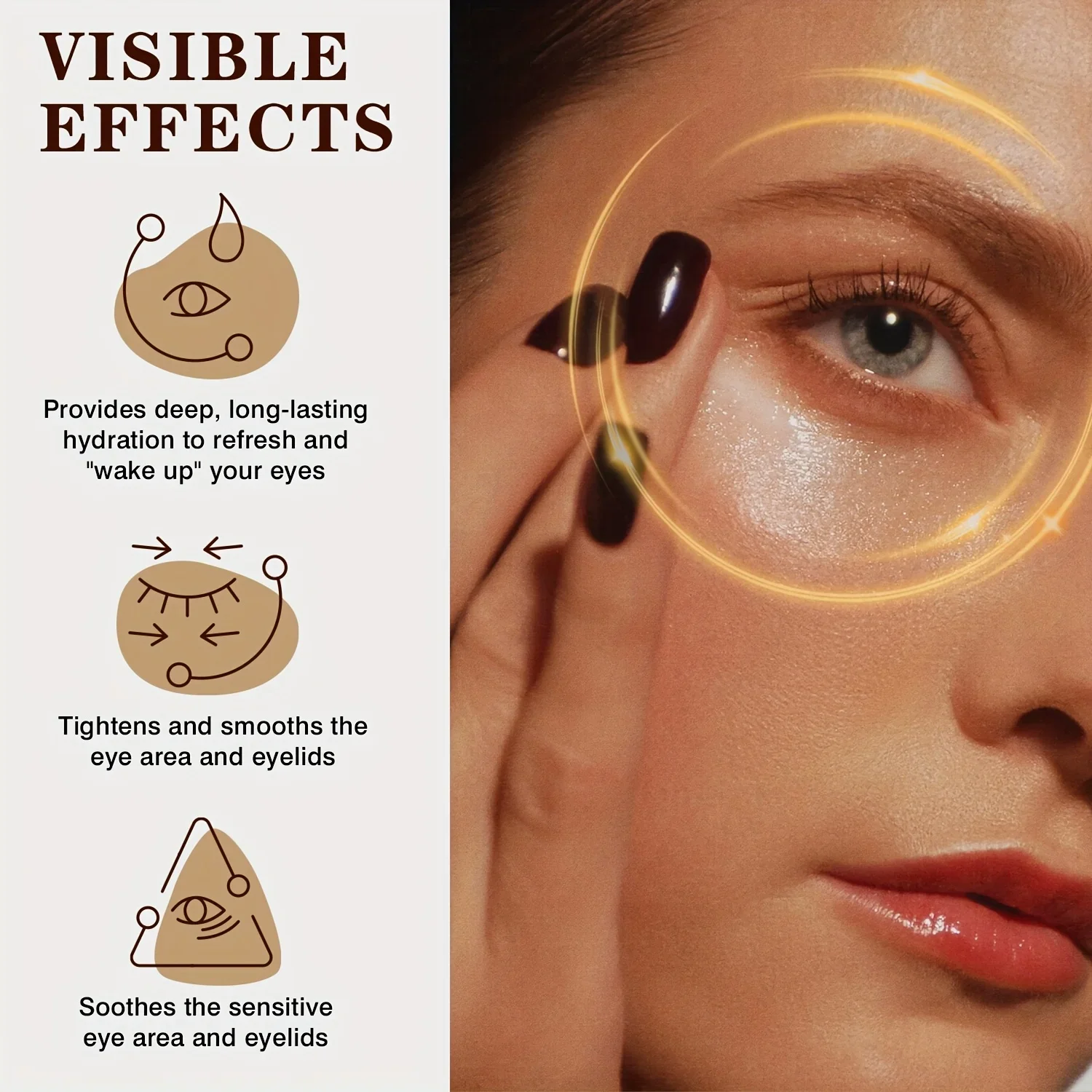 5in 1 Eye Cream with Vitamin E - Deeply Hydrates and Nourishes the Eye Area, Firming and Lifting Light Beige - Lightweight