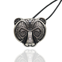 Fashion Necklace Black Bear Animal Head Pendant Retro Alloy Bronze Animal Jewelry Domineering Gift For Fridend Men's Necklaces