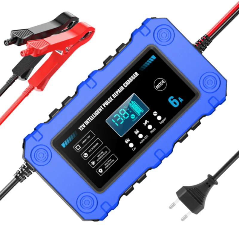 

Зарядное устройство для автомобильных аккумуляторов 4Ач-120Ач, умное быстрое автоматическое зарядное устройство для сухих и влажных свинцово-кислотных аккумуляторов, 12В 6А