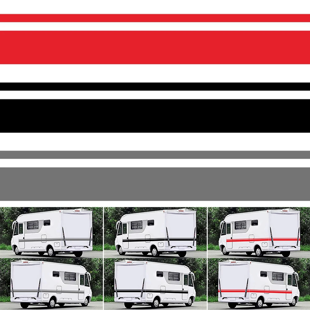 

Car Side Skirt Sticker Long Stripe Auto Vinyl Film Wrap Stickers Motorhome Camper RV Body Line Decor Vinyl Decals 자동차 스티커