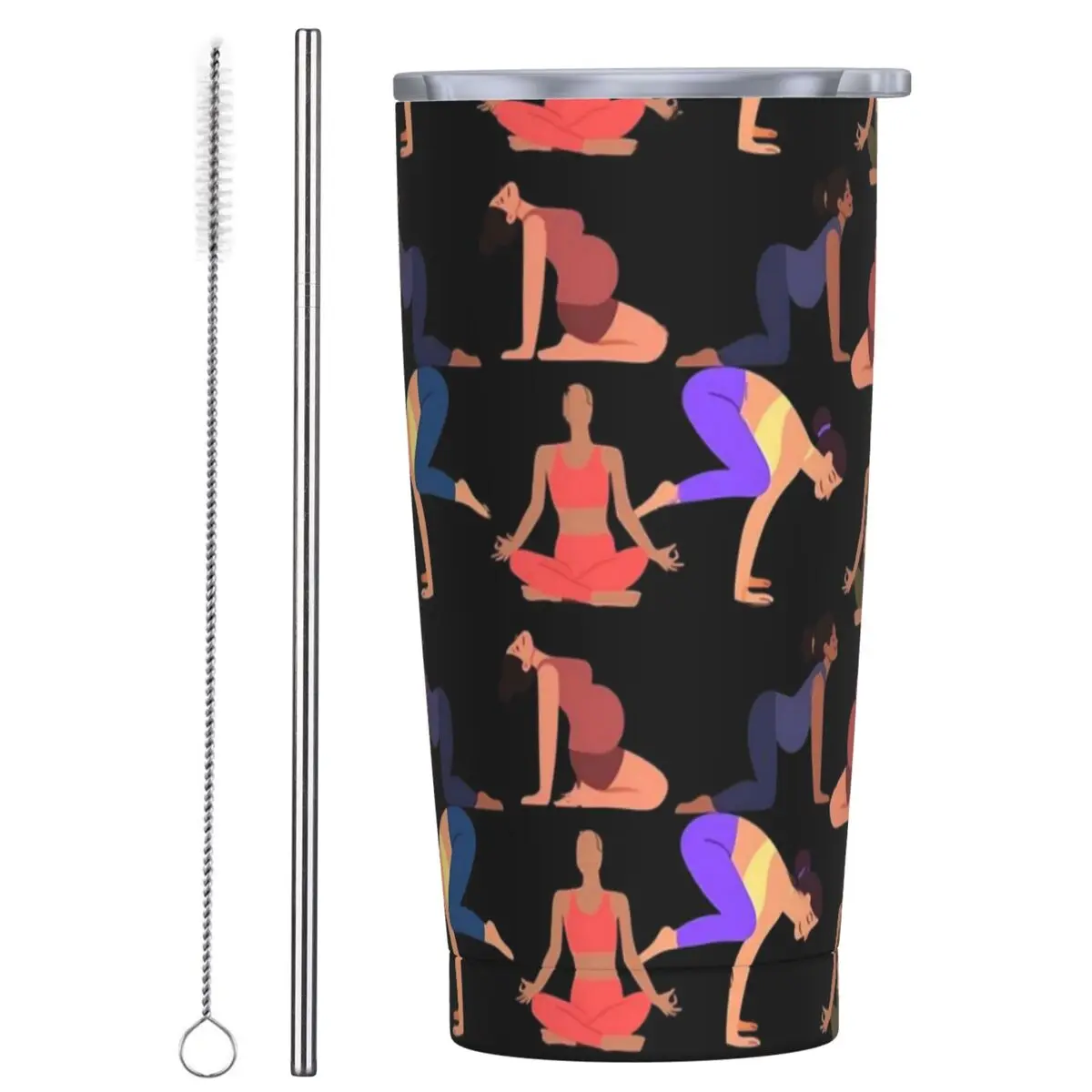 Exercising Yoga Ladies Tumbler Yoga Lover Cold and Hot Water Bottle Leakproof Stainless Steel Thermal Mug Printed Beach Mugs Cup