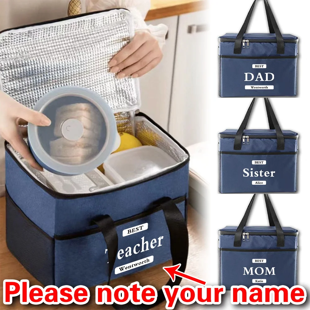 

Personalized Customized Large Insulation Simple Fashion Lunch Bag Aluminum Foil Durable for Work/school/picnic.