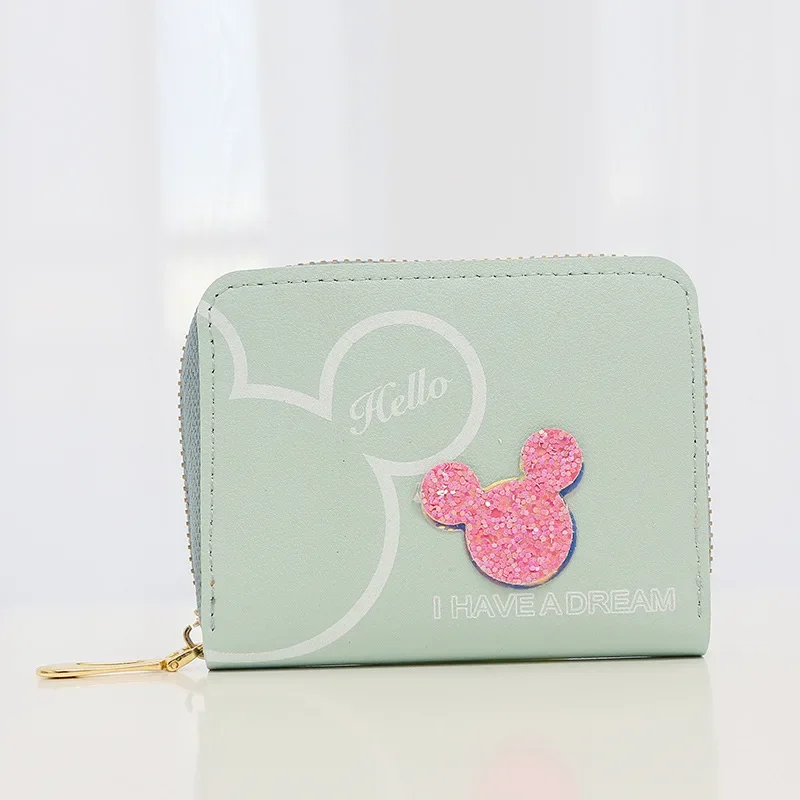 Disney Mickey mouse Small wallet lady short zipper tassel key coin purse student small mini wallet Minnie card holder Clutch