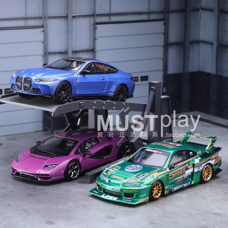 Em estoque: 1:64 # 845 BMW M4 858 Nissan LB modelo de carro em liga metálica fundida, brinquedo para meninos, ornamento colecionável para adultos.