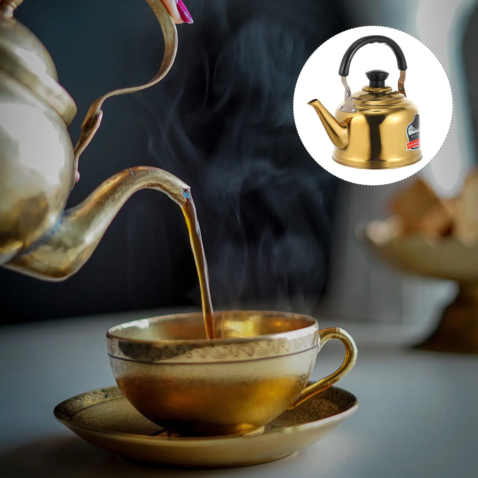 

1 pc Stainless Steel Tea Kettle Anti-Scald Handle Large Capacity 1.5L Portable Water Heating Pot For Gas Electric Stove Outdoor