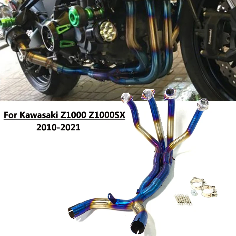 Motorcycle Exhaust Front Link Pipe For Kawasaki Z1000 Z1000SX Modified Exhaust Header 2010-2021 Escape Moto Silencer Muffler