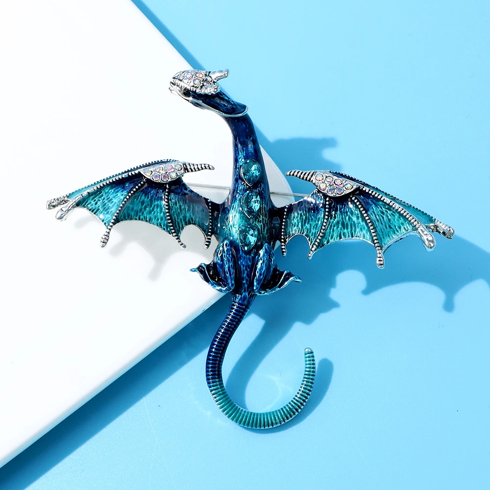 CINDY XIANG Enamel Dragon Brooch Women And Men Fashion Animal Pin 4 Colors Available Spring Design New 2023