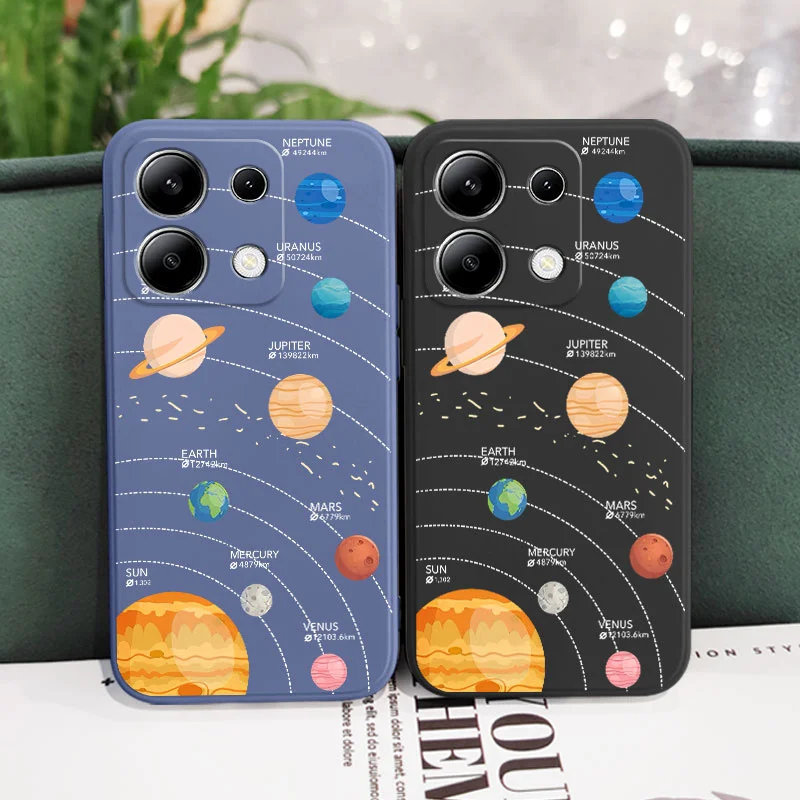 Deductive Planet Phone Case For Xiaomi Redmi Note 14 13 12 12S 11 11S 10 10S 9 9S Pro Plus 4G 5G Liquid Silicone Cover