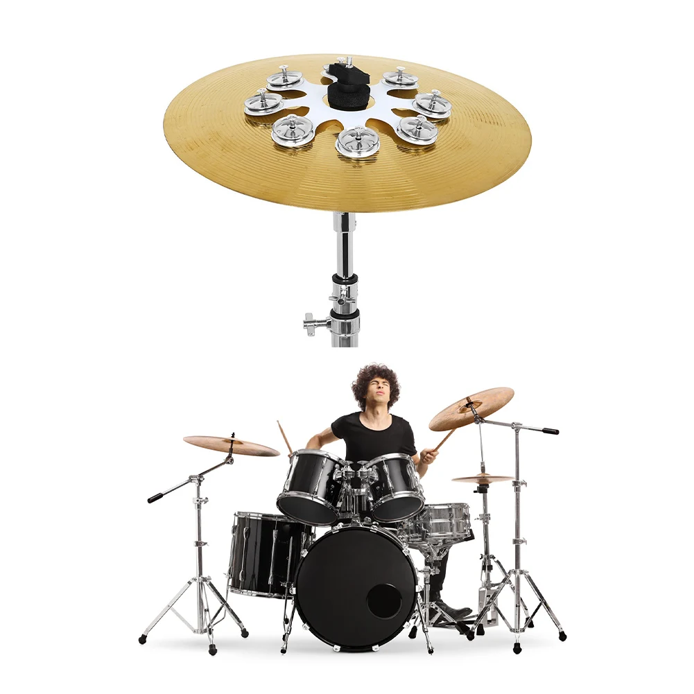 8 طبول حلقة ارتداء مقاومة الدف مرحبا قبعة الفولاذ المقاوم للصدأ الصنج مرحبا قبعة جرس قرع أجزاء الأدوات