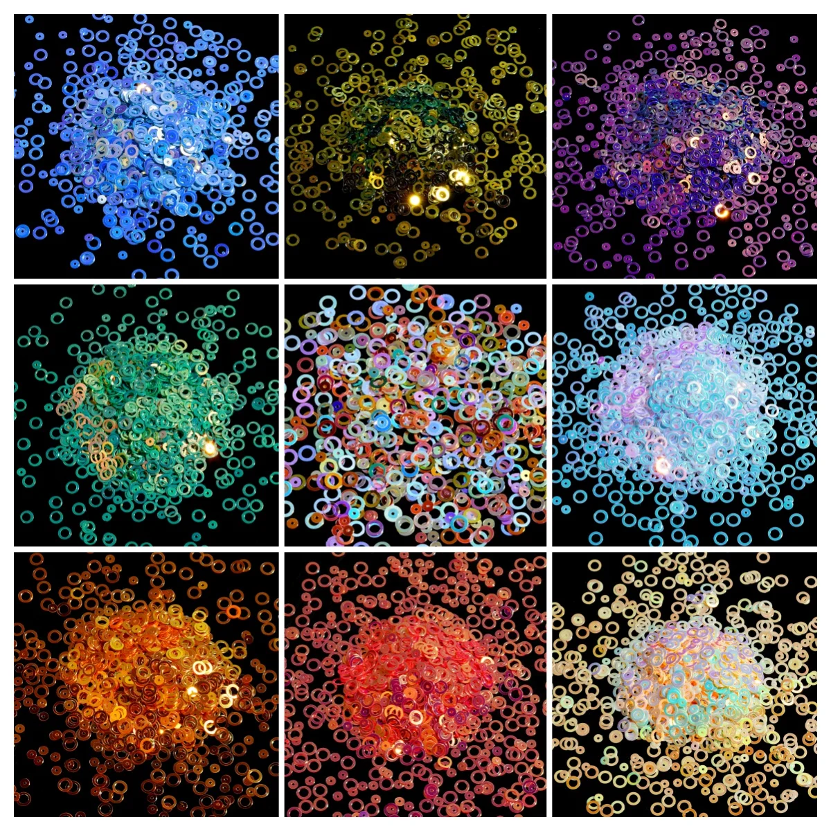 

10g 6mm Round Ring Sequin for DIY Sparkling Bracelet Tassel & Shiny Necklace Fringe Jewelry Crafting