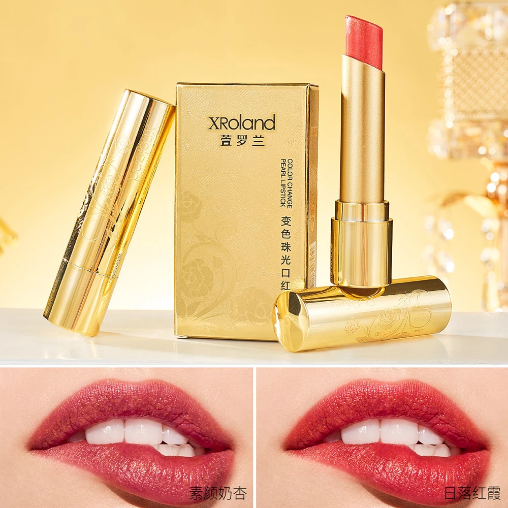 

2 Colors Warm Color Changing Pearl Lipstick Makeup for women Lip Stick Moisturizing Lasting Lip Gloss Lips Cosmetics
