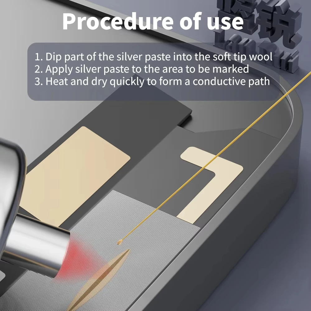 Lanrui J9 Nano Conductive Silver Paste Low Resistance For Mobile Phone Screen Line Repair Green/Yellow Screen Repair Hand Tools