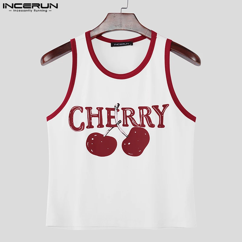 

INCERUN Men Tank Tops Summer O-neck Sleeveless Printing Patchwork Casual Male Vests Streetwear 2025 Fashion Unisex Crop Tops Men