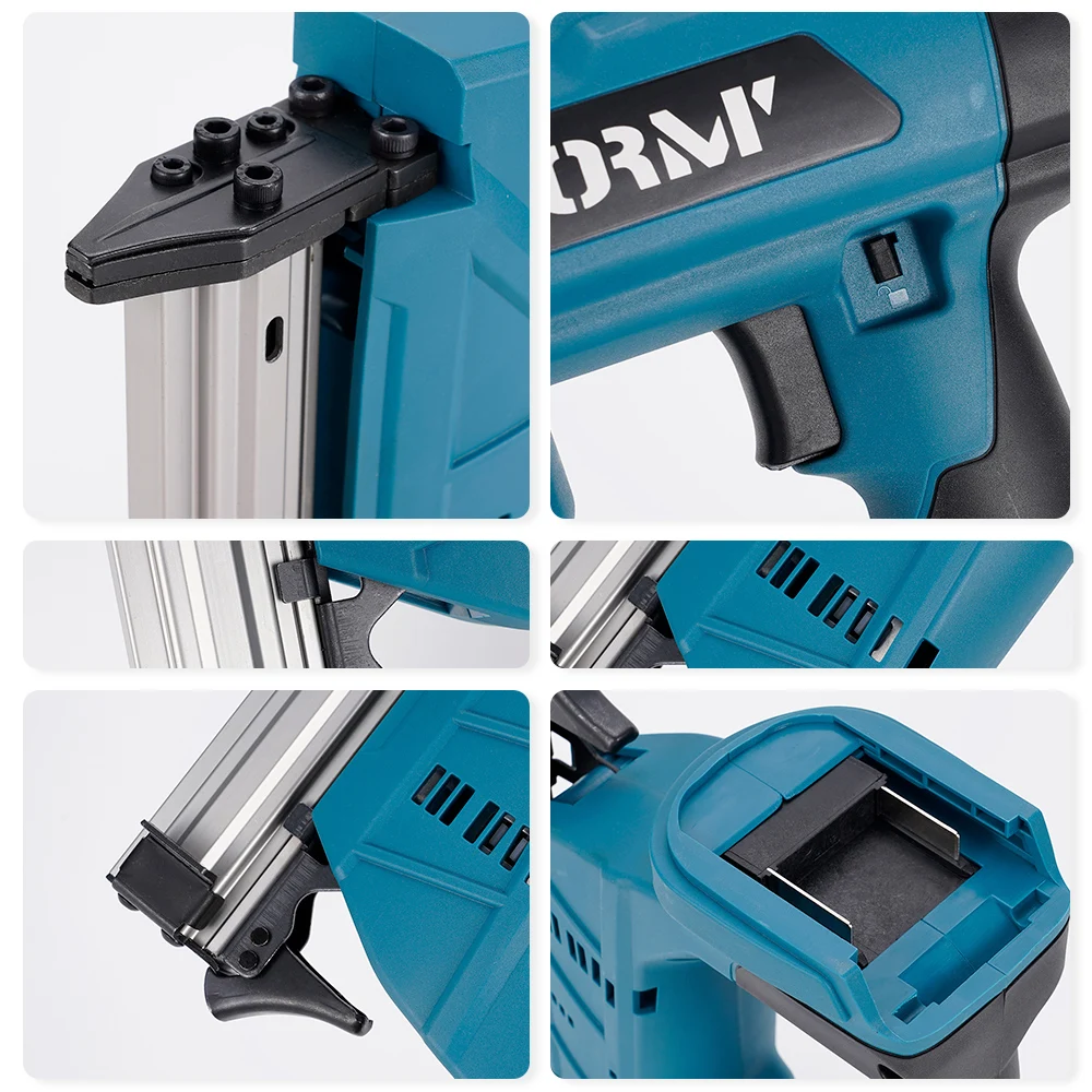 Cucitrice per mobili elettrica per chiodi dritti 18V Interruttore con serratura F30F25F20F15F12F10-F04 Costruzione di lavorazione del legno con struttura in legno