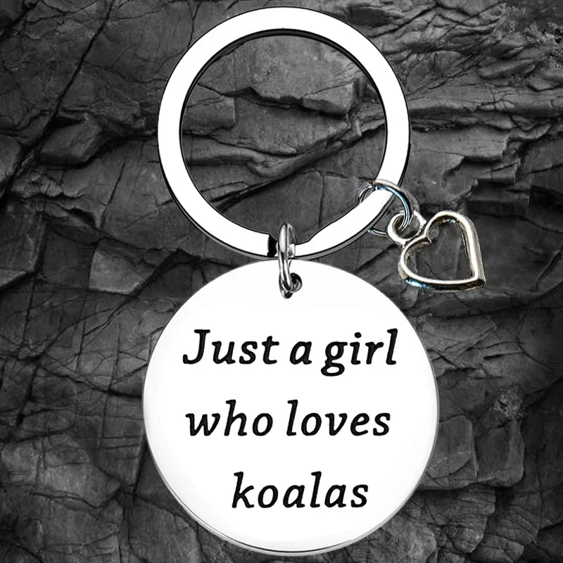 Koala Gifts Just a Girl Who Loves Koalas Keychain Koala Lover Gifts Key Rings Funny Koalas Gifts