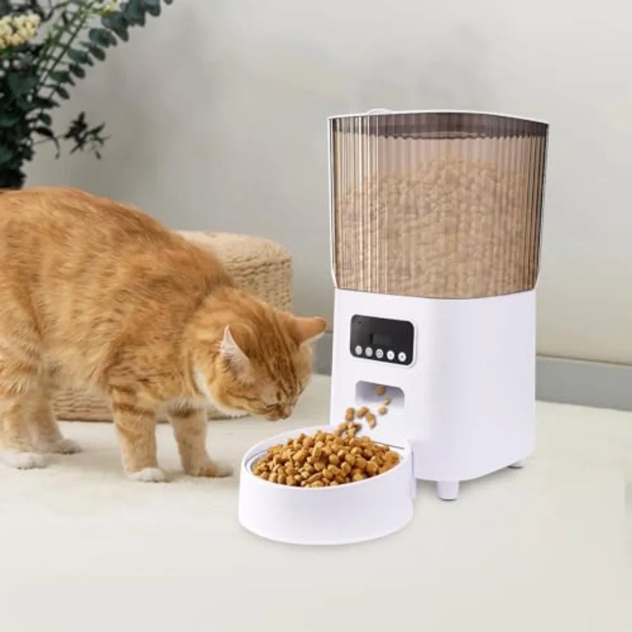 

Automatic Cat Feeder 5L Smart Dry Food Dispenser for Cats Rabbits Small Dogs Up to 9 Meals Timed Feeding Schedule