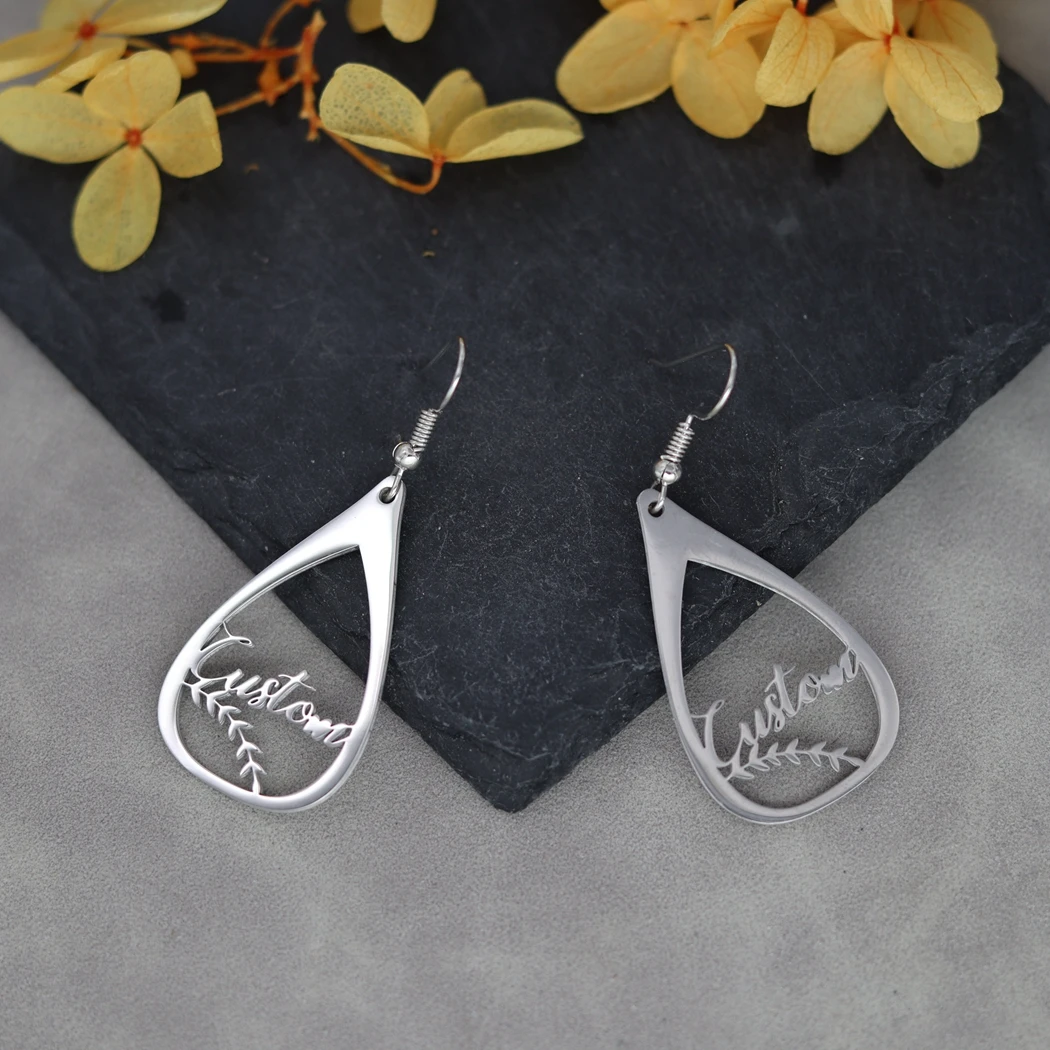 Custom Name Letter Teardrop Earring Name Earring Anniversaries Birthday Gifts