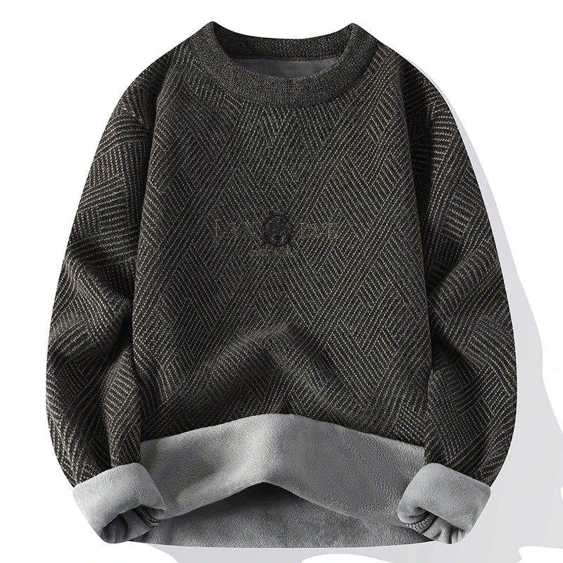 

Мужская толстовка с флисовой подкладкой, длинными рукавами, модная, в городском стиле, теплая зимняя одежда, универсальная, из утолщенного полиэстера