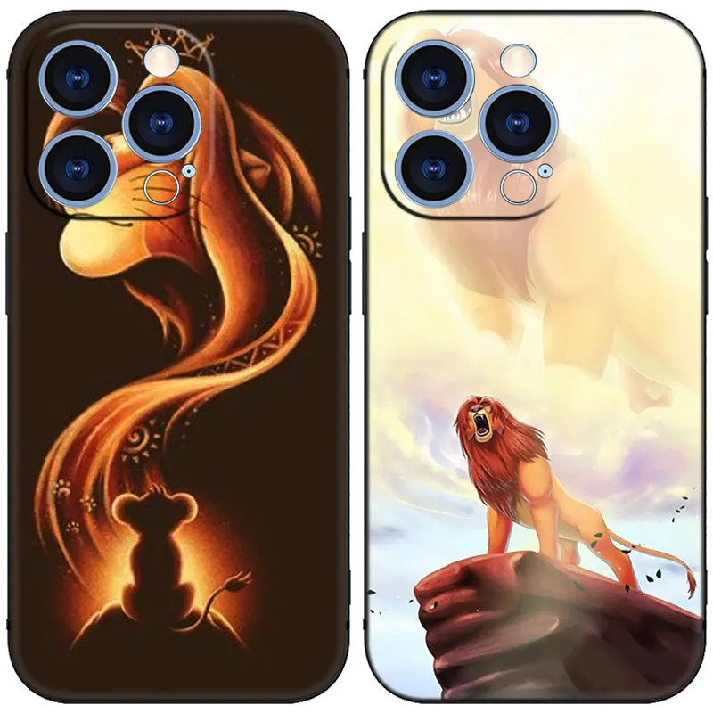 Lion King Simba Black Phone Case For Apple iPhone 15 Pro Max 15 14 13 12 Pro Max Mini 11 Pro 7 8 Plus XR X XS SE 2020 2022