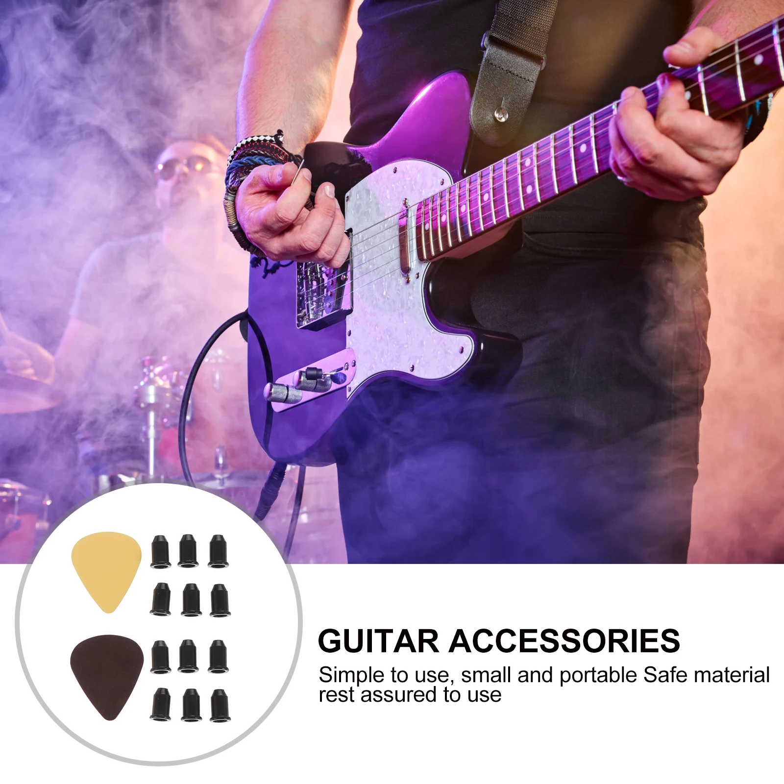 

1 Set Electric String Ferrules Bridge Caps Replacement Accessories Durable Rust Resistant Guitar Body Ferrules Easy Install For