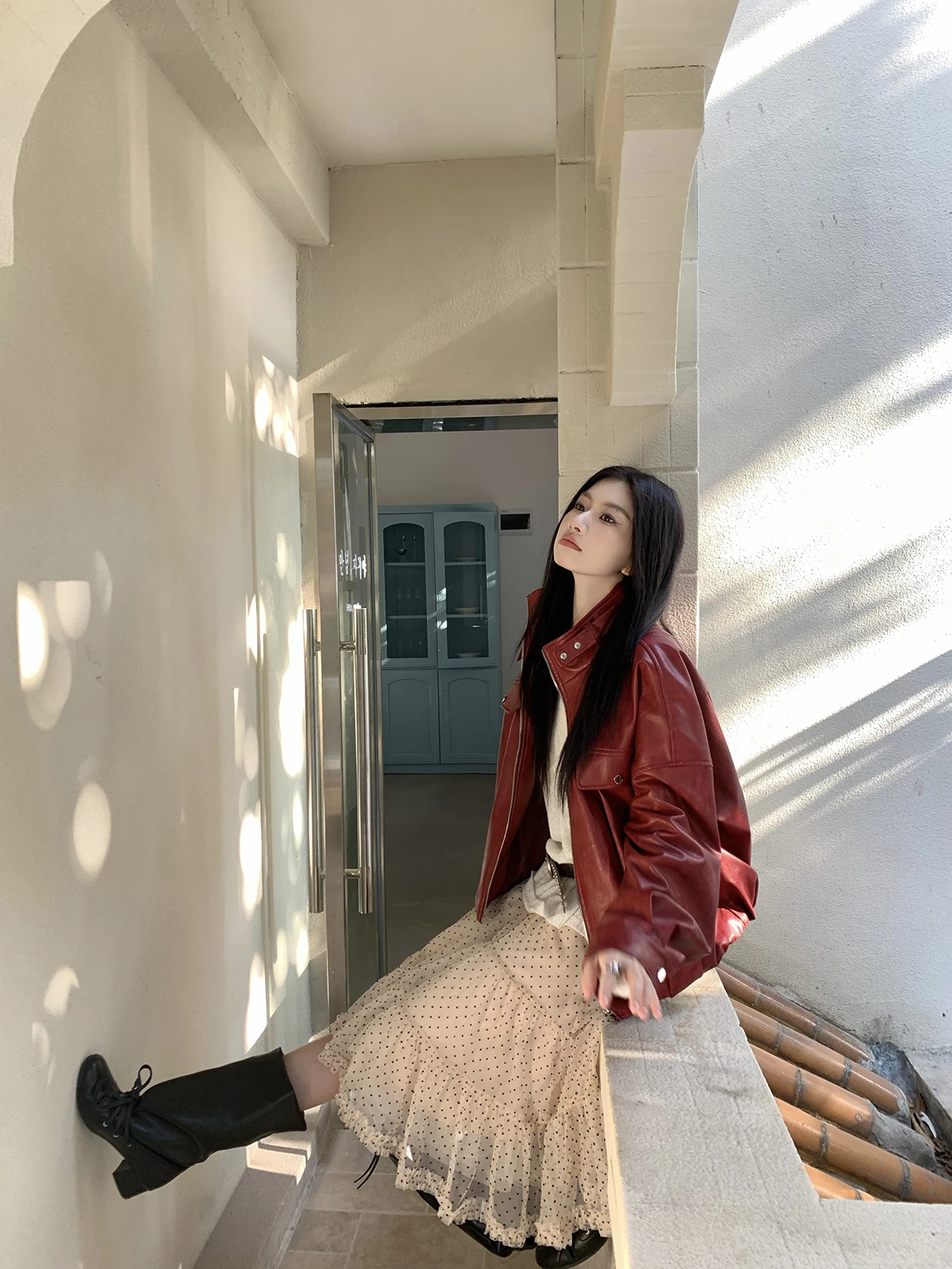 

Новая весенняя женская юбка Joeyoo в горошек с высокой талией, юбка-миди с плиссировкой, романтичная повседневная юбка А-силуэта