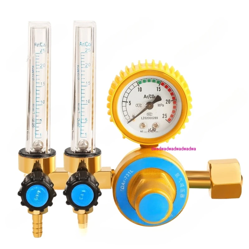 Argon gas meter Energy-saving pressure relief meter Shockproof decompressor, pressure meter Gas-saving double tube flowmeter