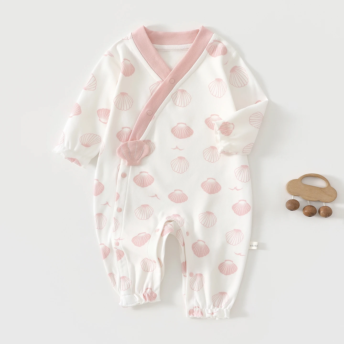 Baby Monk-Style Long-Sleeve Romper, Cute Onesie for Boys and Girls, Spring and Autumn Newborn Home Wear Crawling Suit