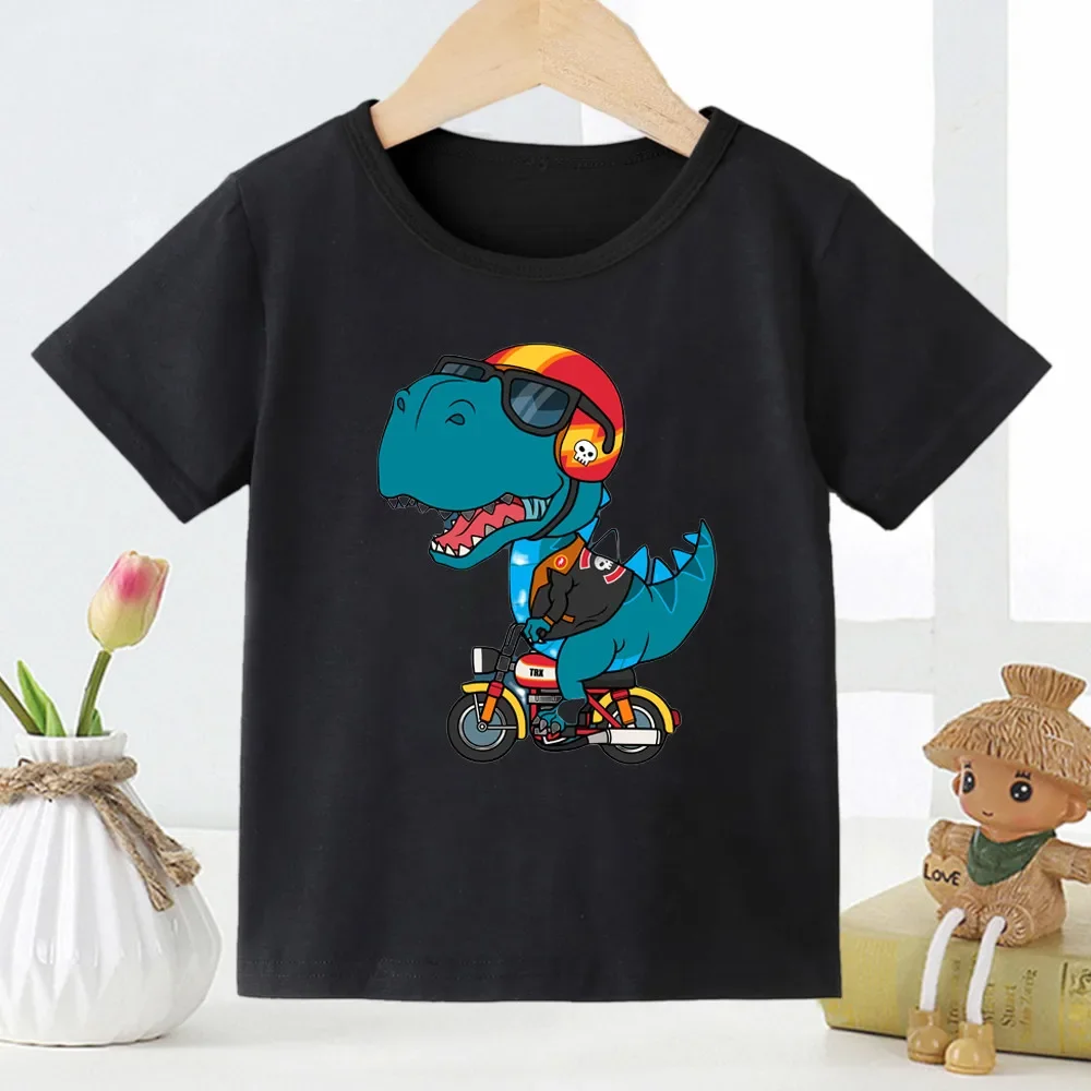 T-shirt à manches courtes avec imprimé dinosaure pour enfant, vêtement à la mode, avec image de dessin animé, Stranger Things