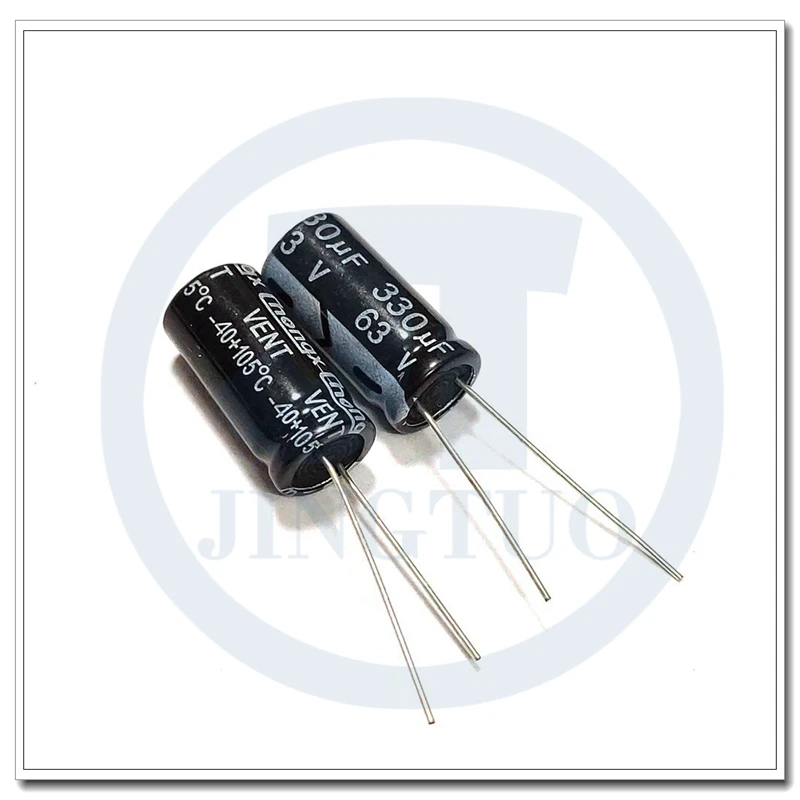 4 buah Capacitor Capacitor 330MFD 63WV 10*20mm kapasitor elektrolitik Aluminum Radial