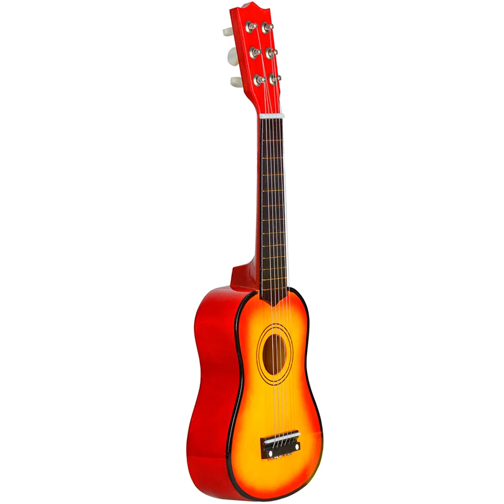 21 Inch Kdis Folk Instrument Guitar Toy 6-string Music Wooden Vintage Style Acoustic Child