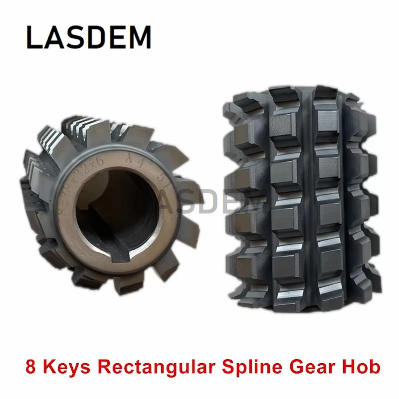 8 Keys HSS Rectangular Spline Gear Hob With Coated Hole 27mm 32mm Involute Shaper Rectangule Hobbing Cutter