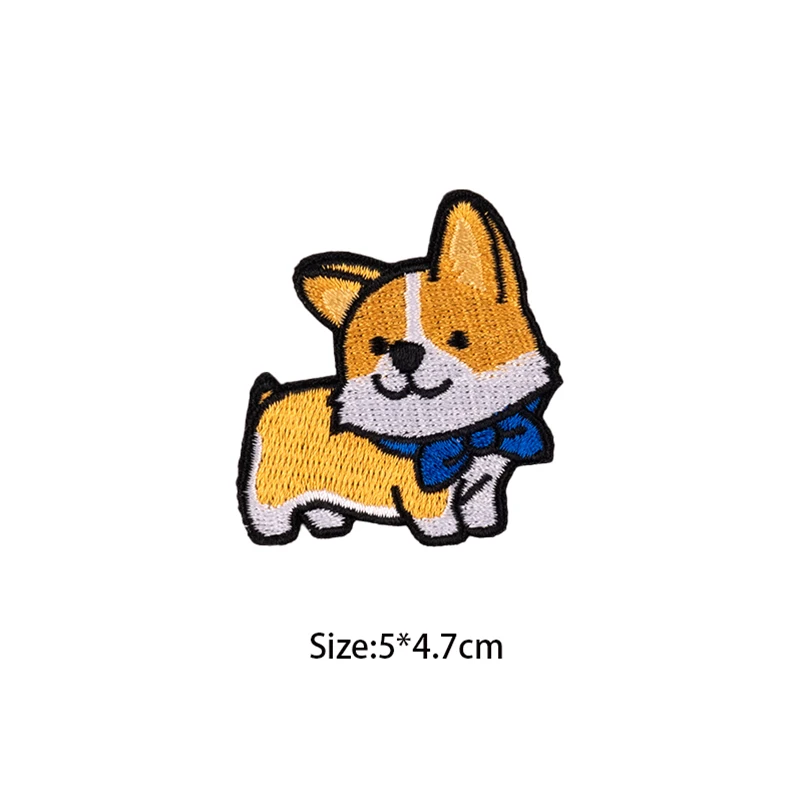 Pet Puppy Embroidery Patches Iron on Corgi Husky For Clothing Stickers DIY Sewing Cute Dog Paw Badges for Kid\'s Clothes Applique